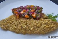 Tropical Tilapia Tacos with Raspberry Mango Salsa