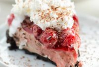 Cozy No-Bake Cherry Hot Chocolate Cheesecake