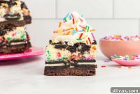 Vibrant Sprinkle Oreo Cheesecake Bars