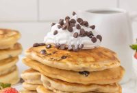 Simple Fluffy Chocolate Chip Pancakes