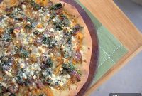Mediterranean Roasted Vegetable Spinach and Feta Pizza