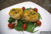 Savory Butternut Chicken Pinwheels on Sautéed Spinach with a Rich White Wine Mushroom Sauce