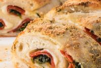 Cheesy Spinach Pepperoni Bread