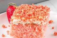 Divine Strawberry Crunch Cake