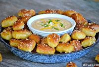 Warm Pretzels Dipped in Savory Beer Cheese