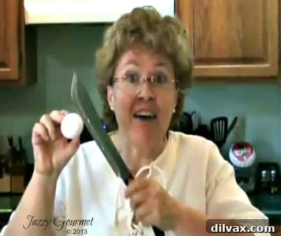 Fantastic Wednesday 39 3 Sherry K The Jazzy Gourmet demonstrates how to divide an egg in half