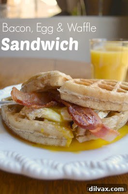 Wednesday Wonders 6 Hearty bacon, egg, and waffle sandwich for breakfast