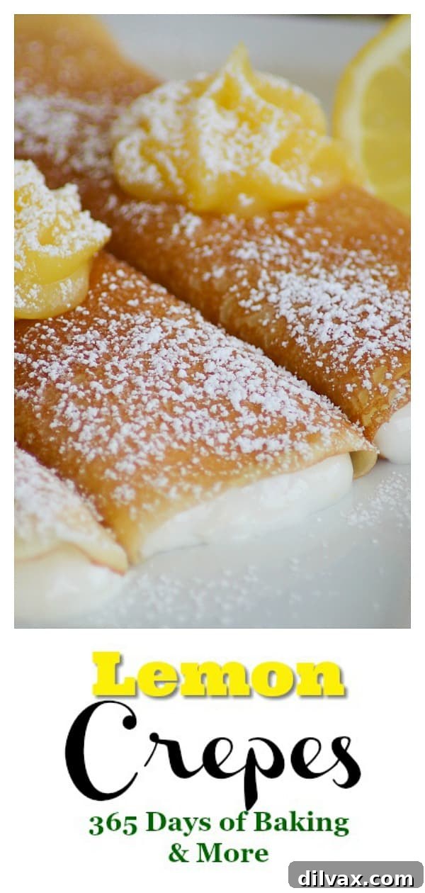 Lemon Crepes - thin pancakes filled with a smooth mascarpone - cottage cheese filling with a dollop of homemade lemon curd.