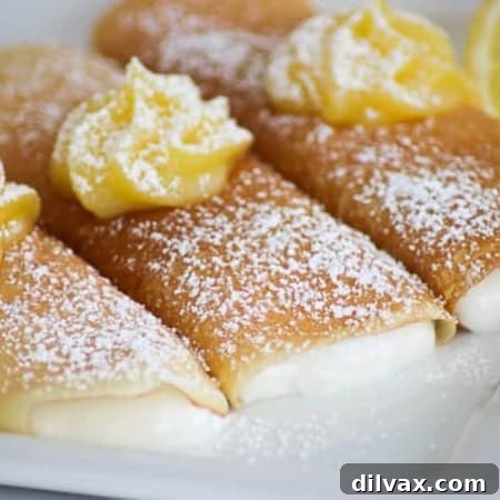 Delicious Lemon Crepes, a perfect Springtime dessert.