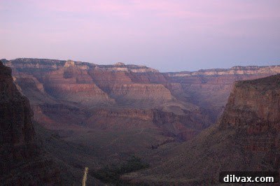 Breathtaking view of the Grand Canyon at dusk, illuminated by stars