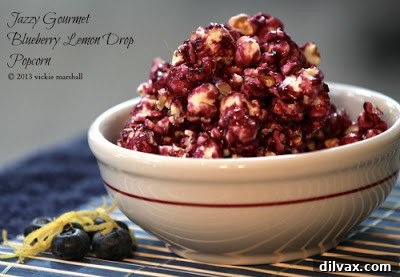 Blueberry Lemon Drop Popcorn from The Jazzy Gourmet Cooking Studio