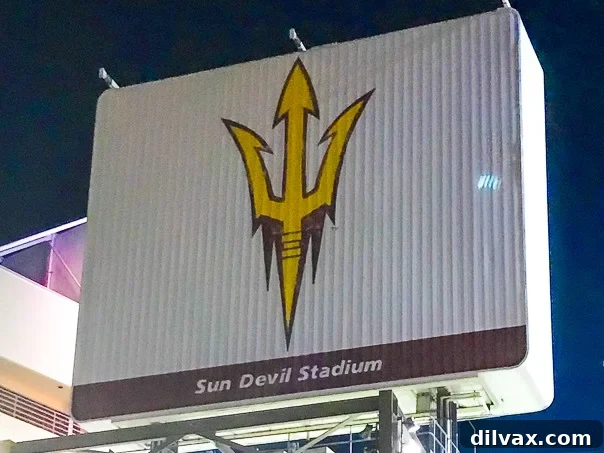 Amped Protein 3 ASU Sun Devil Stadium sign.