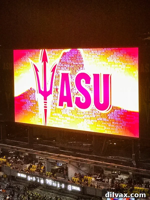 Amped Protein 8 ASU Sun Devil Stadium jumbotron.
