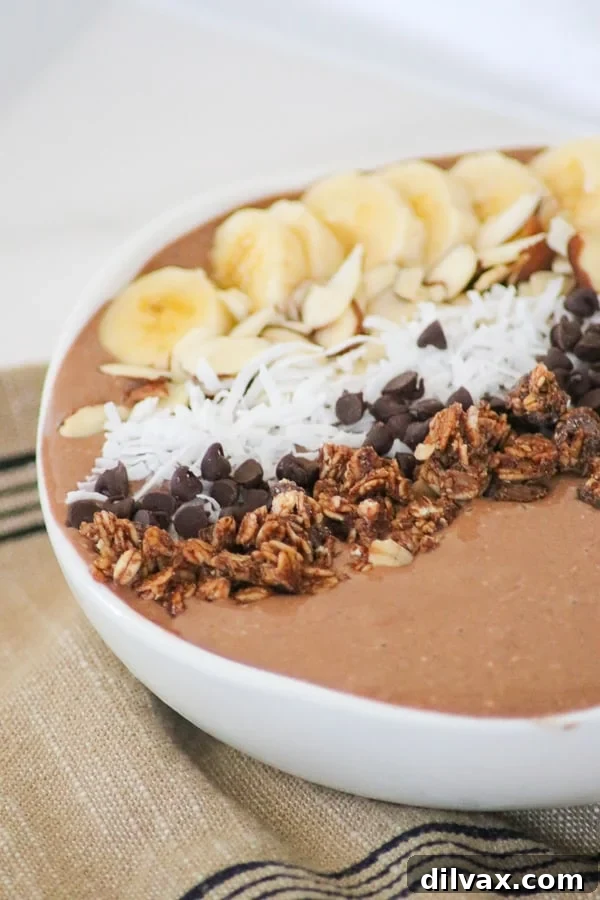 Amped Protein 10 Banana Mocha Smoothie Bowl.