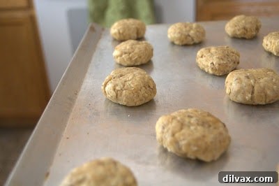 Flattened dog biscuit dough on a baking sheet, showing consistent shaping.