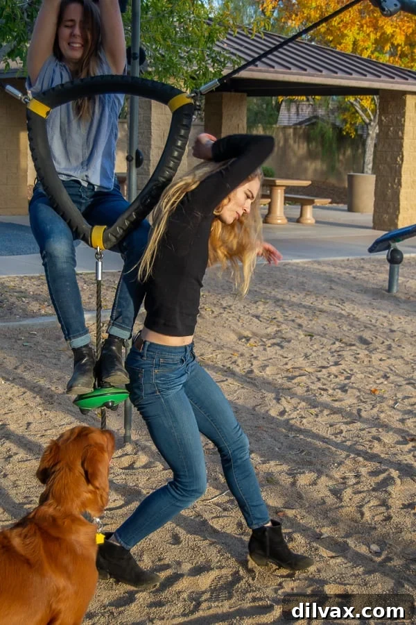 Furry Friend Friday Family 8 Logan the Golden Retriever attentively observing the children, illustrating his constant engagement with family activities.