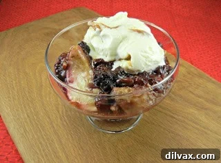 Red, White & Blue Crockpot Cobbler with fresh berries