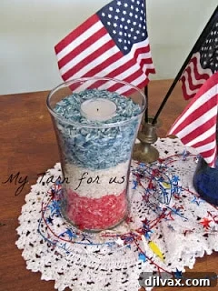 Colorful Dyed Rice Candleholders as DIY home decor