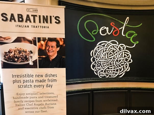 Sabatini's restaurant interior onboard the Princess Cruises Caribbean Princess ship, showcasing elegant dining.