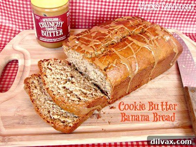 Midweek Magic 6 Slice of Cookie Butter Banana Bread with a drizzle of glaze