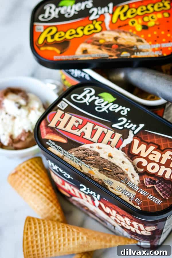 Breyer's Reese's 2 in 1 and Health Waffle Cone