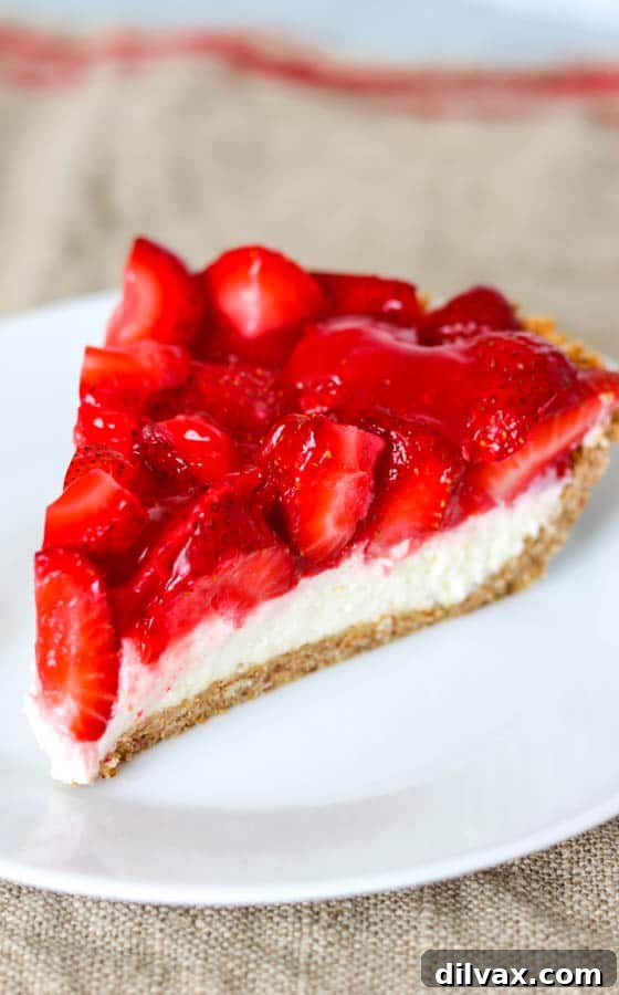 Strawberry Pretzel Pie - a pretzel crust, a cheesecake filling topped with a fresh strawberry jello layer.