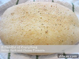 Rustic Italian herb and cheese focaccia bread