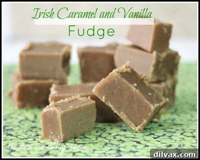 Delicious Irish Caramel and Vanilla Fudge squares