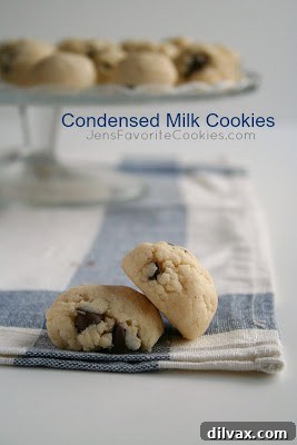 Close-up of golden brown Condensed Milk Cookies