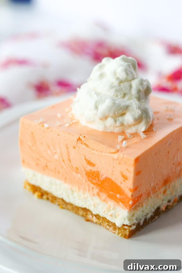 Orange Cloud Nine Bars 12 Full tray of Orange Creamsicle Dream Bars recipe, ready to be cut