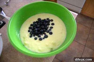 Close-up of a pancake with bubbles forming