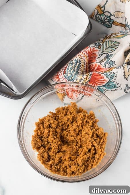 Creamy Pumpkin Dream 5 Close-up of crushed gingersnap cookie crumbs, perfectly prepared for the dessert crust.