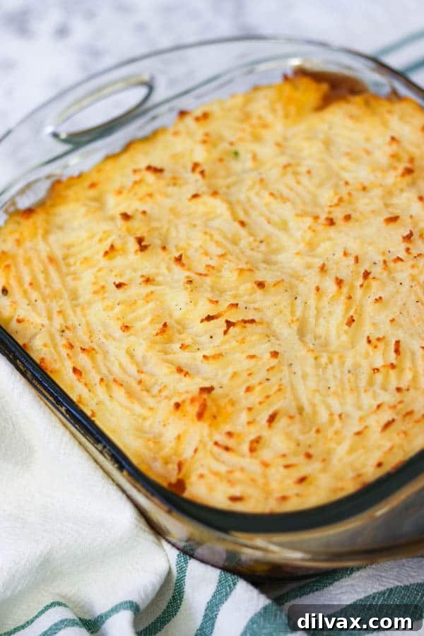 Easy Shepherd's Pie Recipe after being baked. Easy Shepherd's Pie Recipe after being baked.