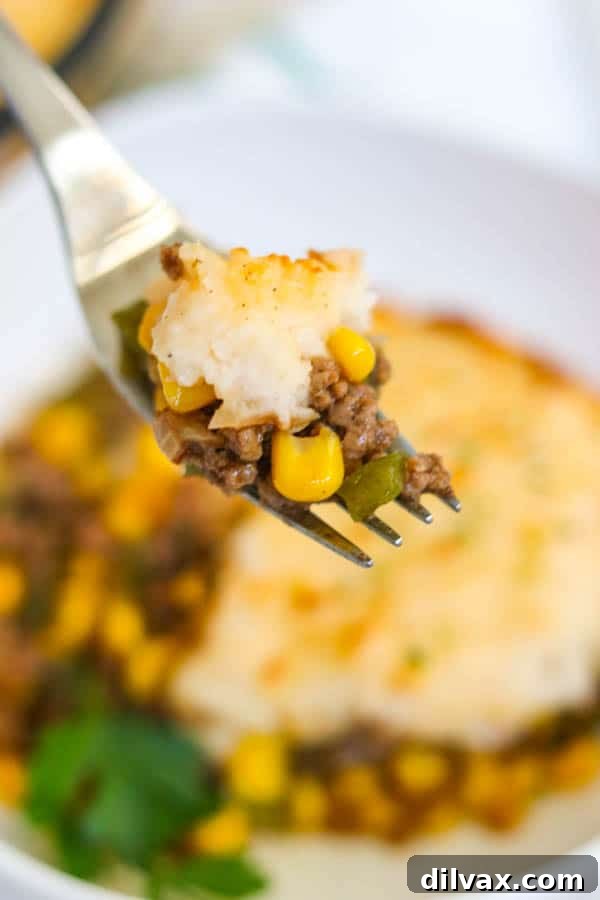 A forkful of Easy Shepherd's Pie Recipe. A forkful of Easy Shepherd's Pie Recipe.
