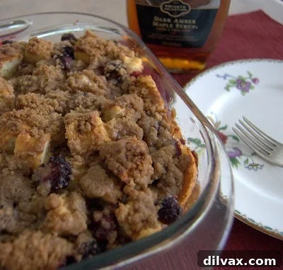 Decadent Blackberry French Toast Bake 7 Overhead view of Blackberry Baked French Toast