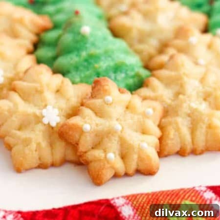 Finished Spritz Cookies on a plate.