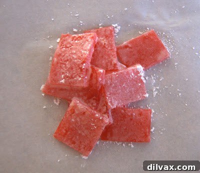 The Secret Recipe for Turkish Delight Revealed 8 Finished Turkish Delight squares coated in powdered sugar.