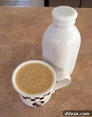 Jar of homemade Dulce De Leche Coffee Creamer