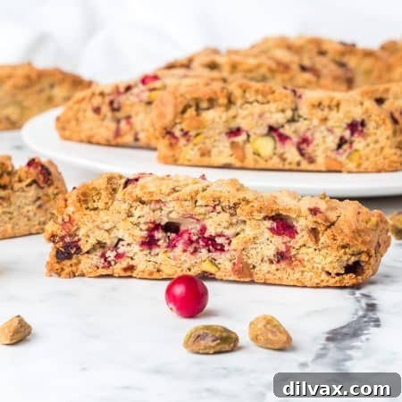 Cranberry Orange Pistachio Biscotti