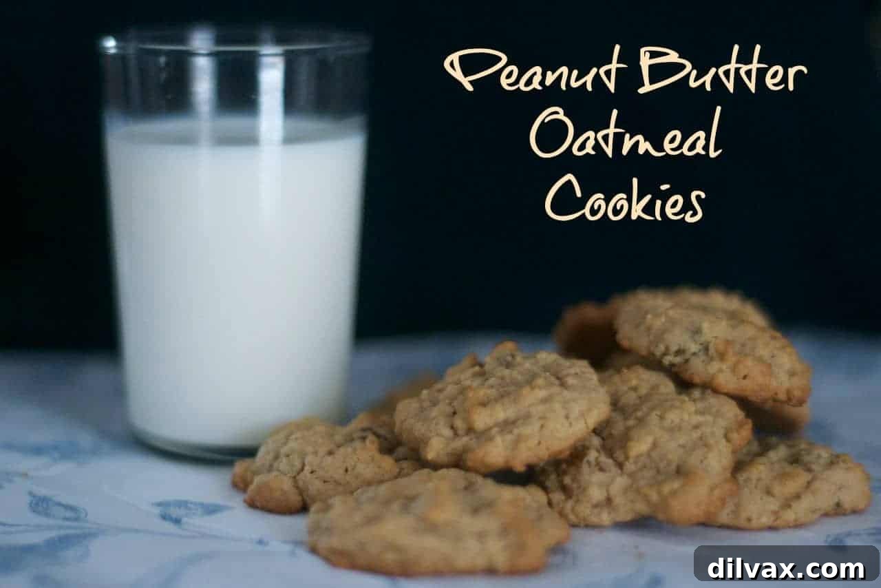 Classic Peanut Butter Oatmeal Cookies, wholesome and delicious.