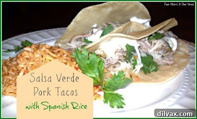 Flavorful Salsa Verde Pork Tacos Salsa Verde Pork Tacos recipe from Jen