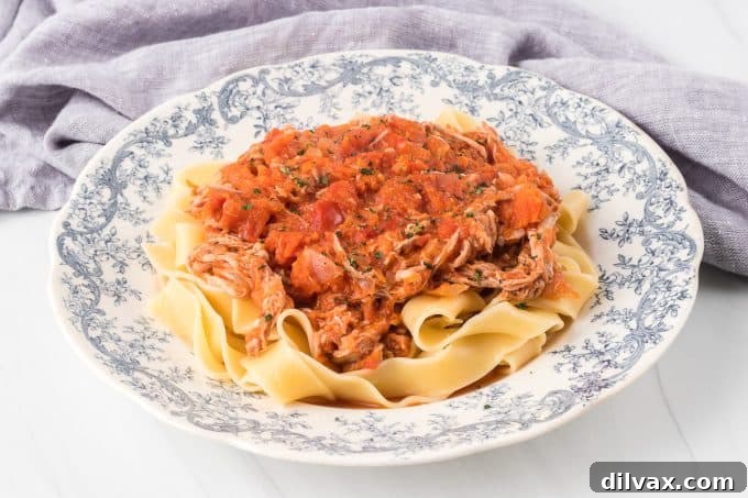 Hearty Braised Pork Ragu 2 Hearty Pork Ragu served over pappardelle pasta