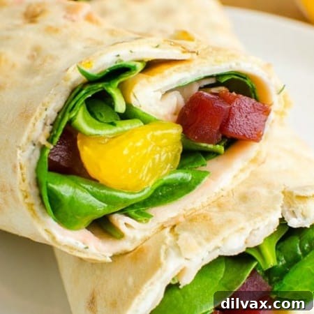 Beet, Turkey and Cheese Wrap