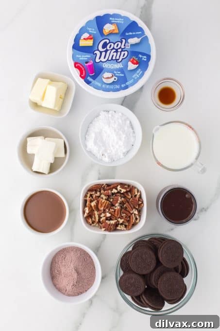 Ingredients for Turtle Dream Bars.