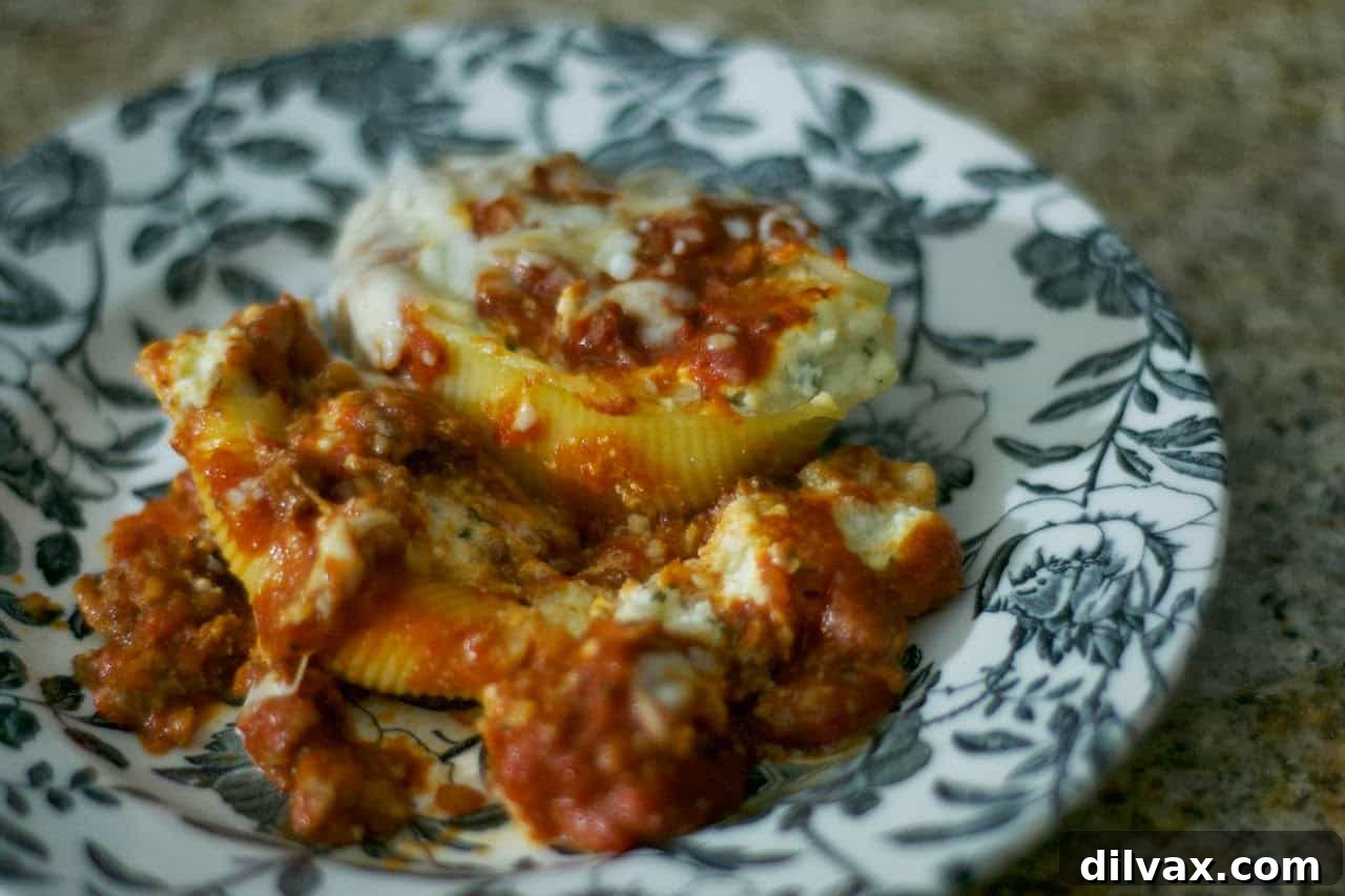 Harvest Chicken and Squash Ravioli 9 Classic baked stuffed pasta shells with ricotta and marinara.