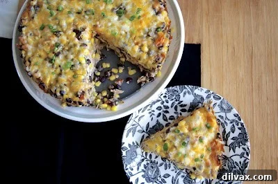 Chicken, Black Bean and Tortilla Pie