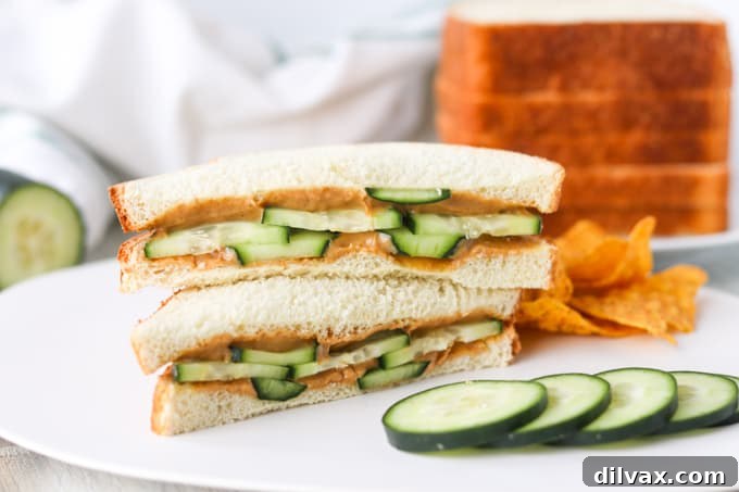 Garden Nutwich 2 A sandwich with peanut butter and cucumber slices.