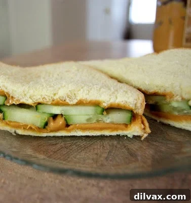 Nutty Cucumber Crunch 10 A beautifully composed shot of the peanut butter cucumber sandwich, highlighting its fresh appeal.