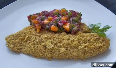 Tacoed Tilapia with Raspberry Mango Salsa