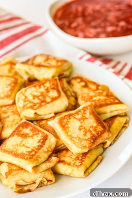 Unlock the Secrets to Perfect Cheese Blintzes 10 Sweet blintzes ready to be served.